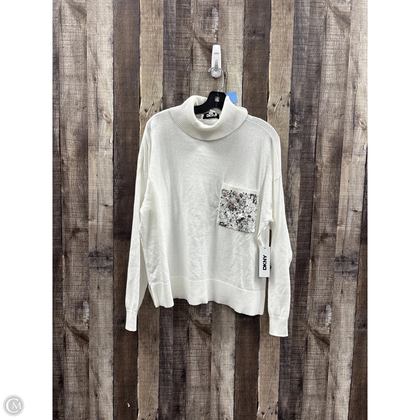 Sweater By Dkny In White, Size: L