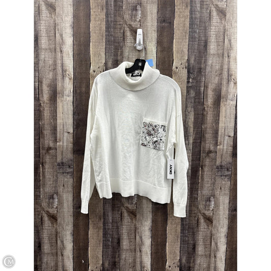 Sweater By Dkny In White, Size: L