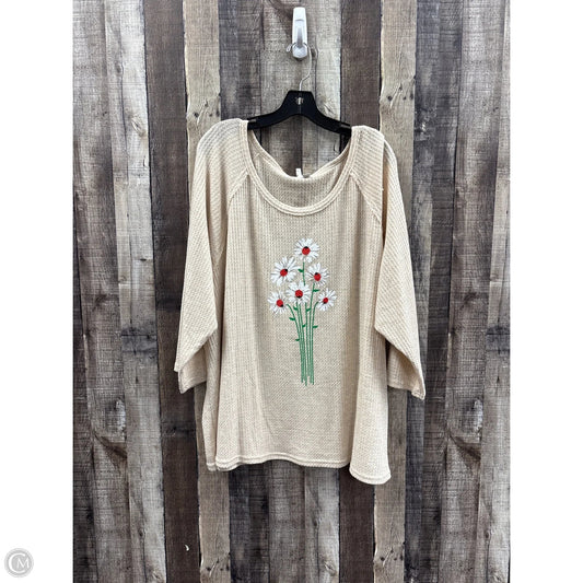 Top Long Sleeve By Cato In Beige, Size: 4x