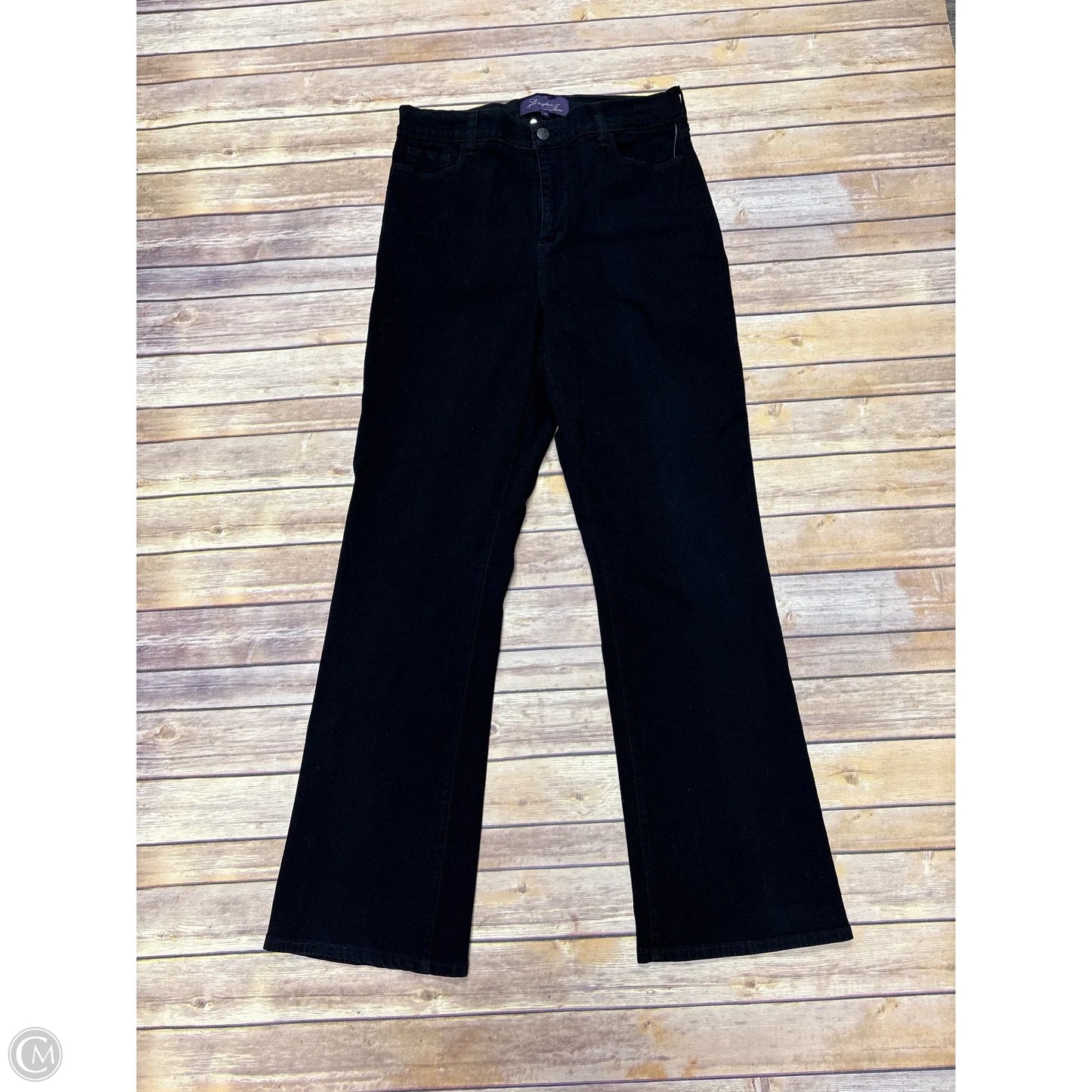 Jeans Straight By Not Your Daughters Jeans In Black Denim, Size: 16