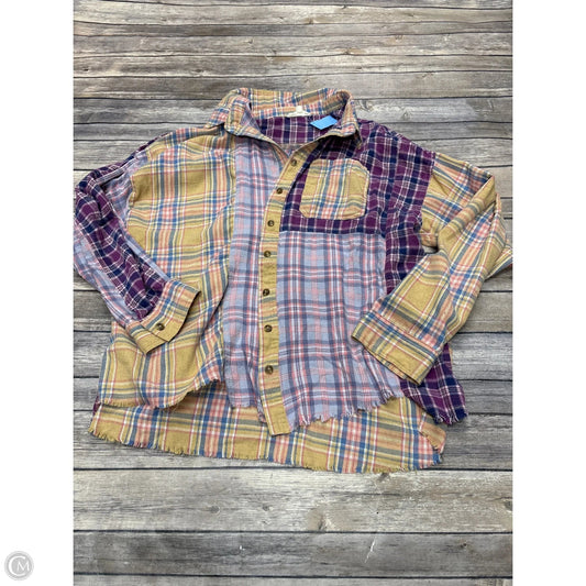 Top Long Sleeve By Easel In Plaid Pattern, Size: L