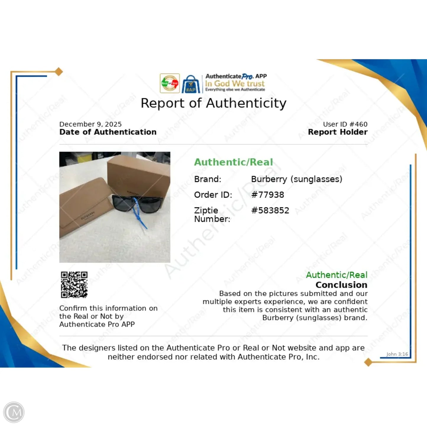 Sunglasses Luxury Designer By Burberry