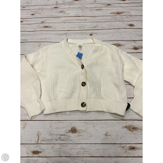Sweater Cardigan By H&m In Ivory, Size: S