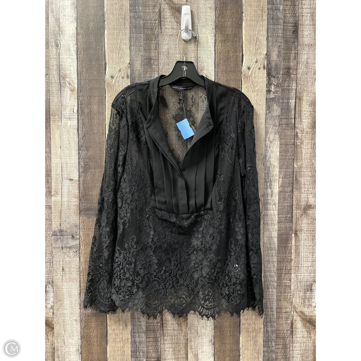 Top Long Sleeve By White House Black Market In Black, Size: L