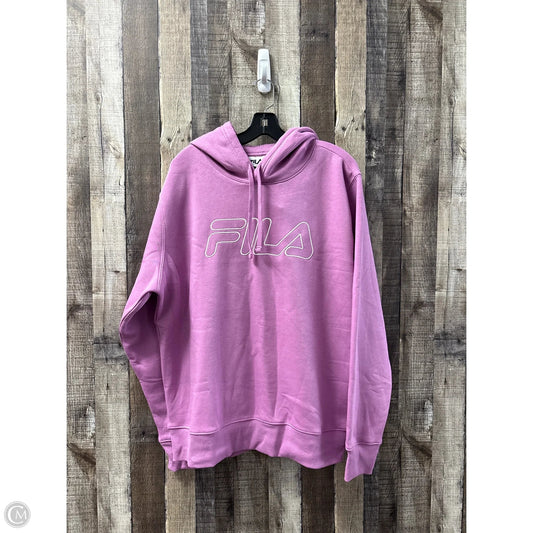 Athletic Sweatshirt Hoodie By Fila In Purple, Size: Xxl