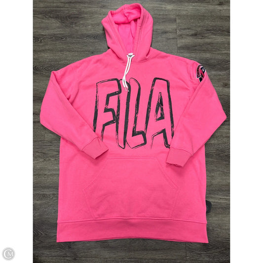 Athletic Sweatshirt Hoodie By Fila In Pink, Size: L