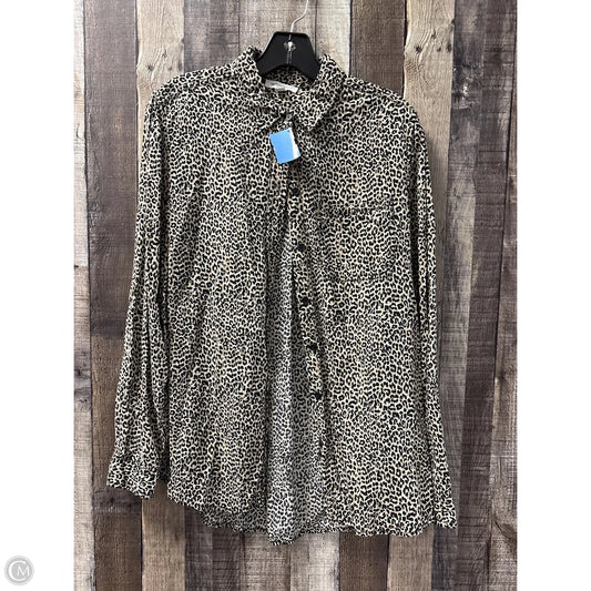 Top Long Sleeve By Beachlunchlounge In Animal Print, Size: L