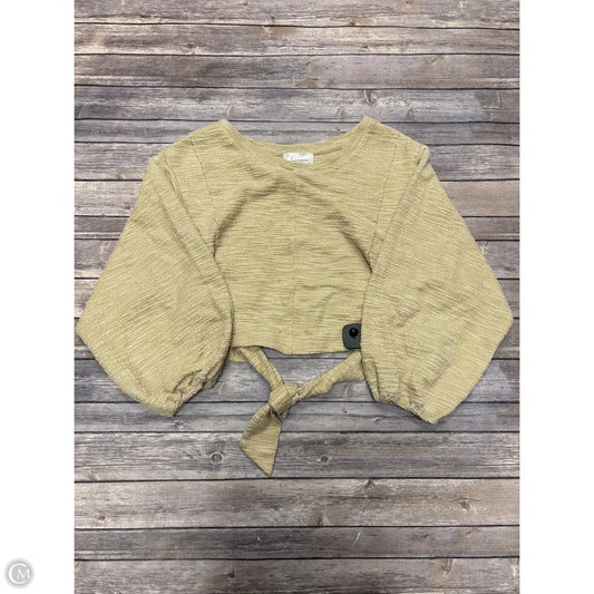 Top Long Sleeve By Anthropologie In Tan, Size: M