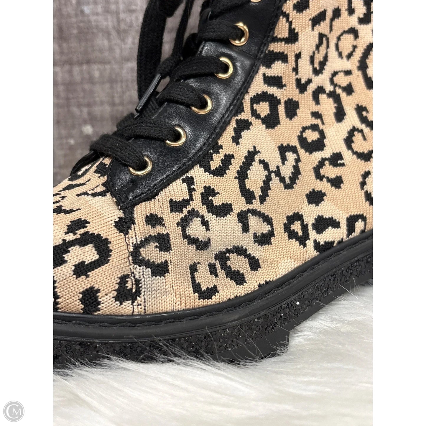 Boots Ankle Heels By Cato In Animal Print, Size: 7.5