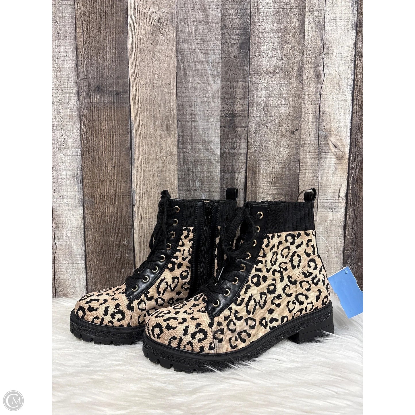 Boots Ankle Heels By Cato In Animal Print, Size: 7.5