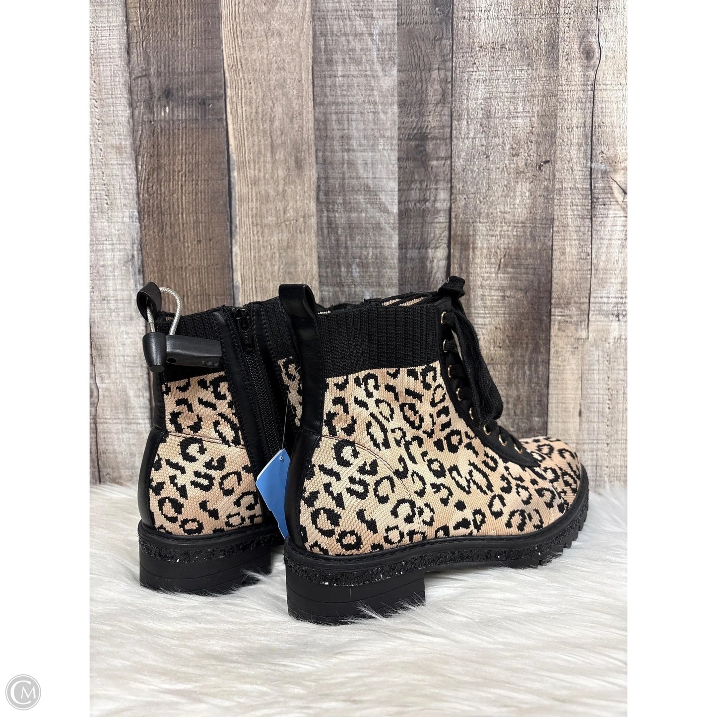 Boots Ankle Heels By Cato In Animal Print, Size: 7.5