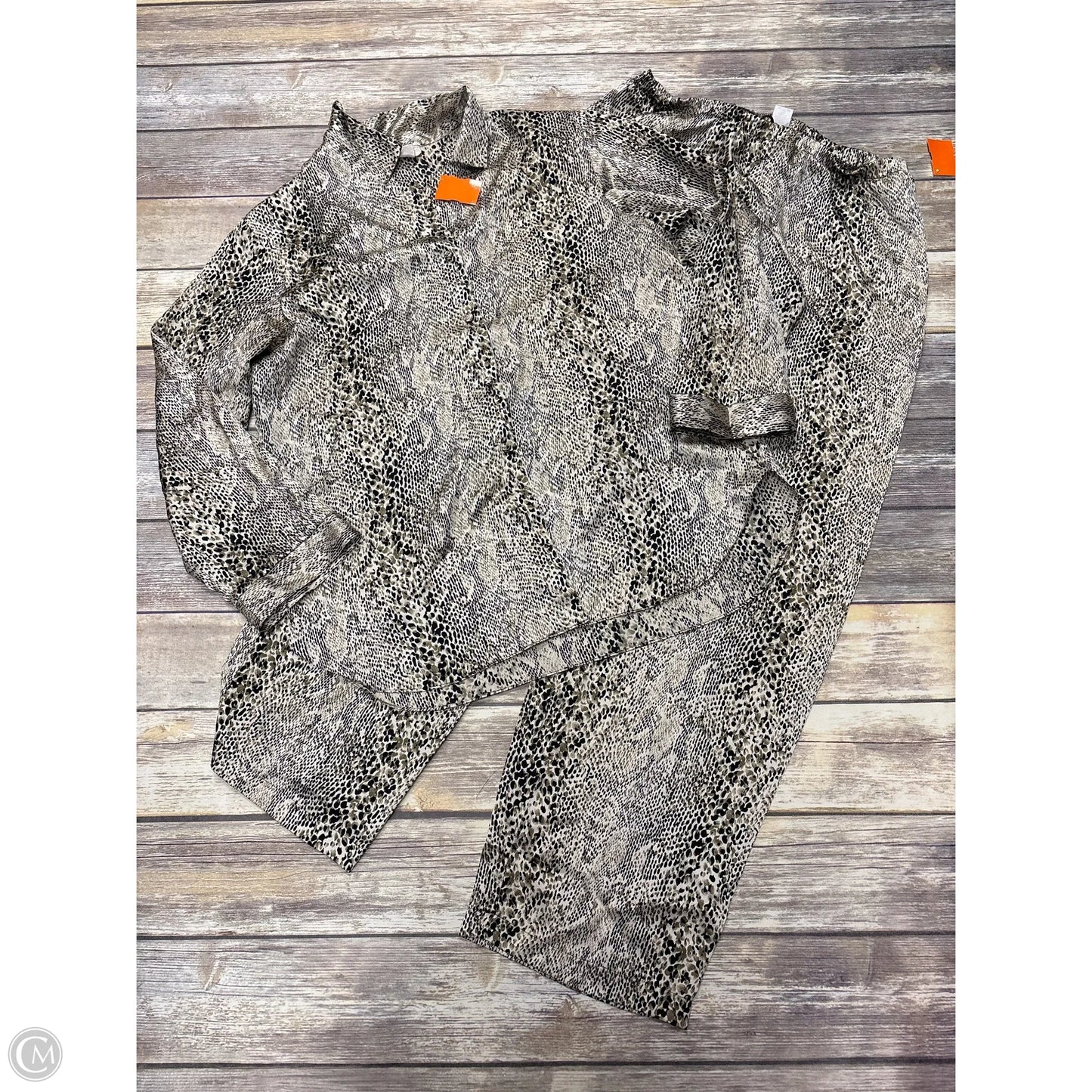 Pajamas 2pc By Cme In Snakeskin Print, Size: L