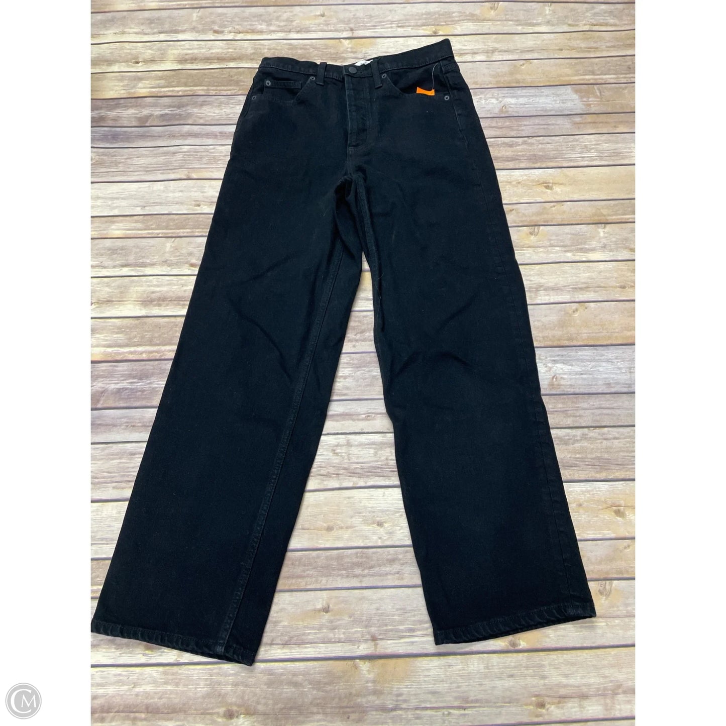 Jeans Straight By Universal Thread In Black Denim, Size: 8