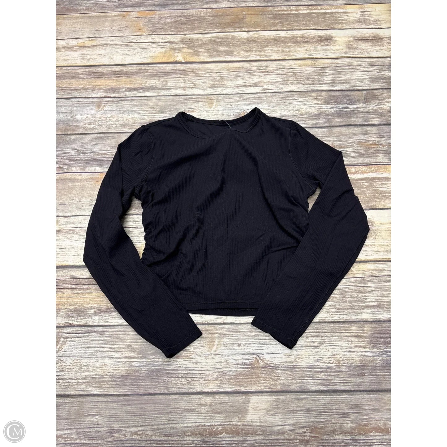 Athletic Top Long Sleeve Crewneck By Lululemon In Black, Size: S