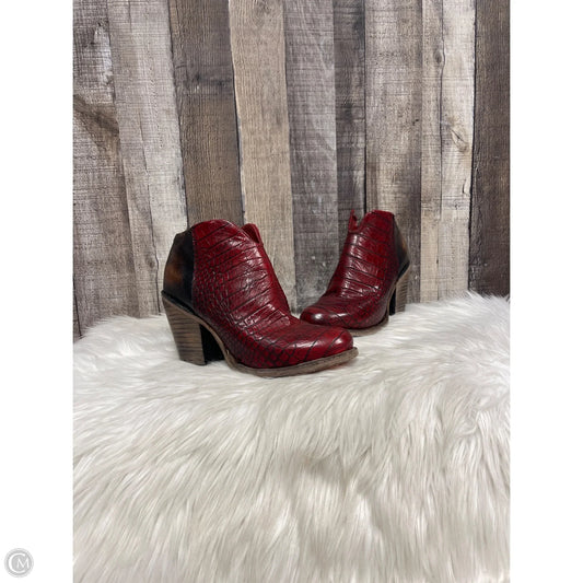 Boots Ankle Heels By Freebird In Red, Size: 7