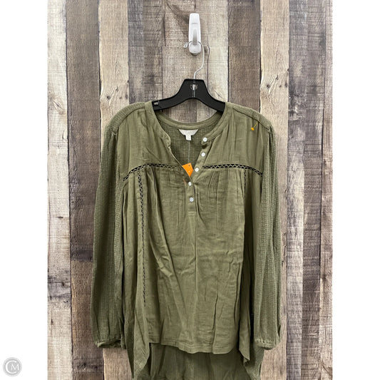 Top Long Sleeve By Lucky Brand In Green, Size: L