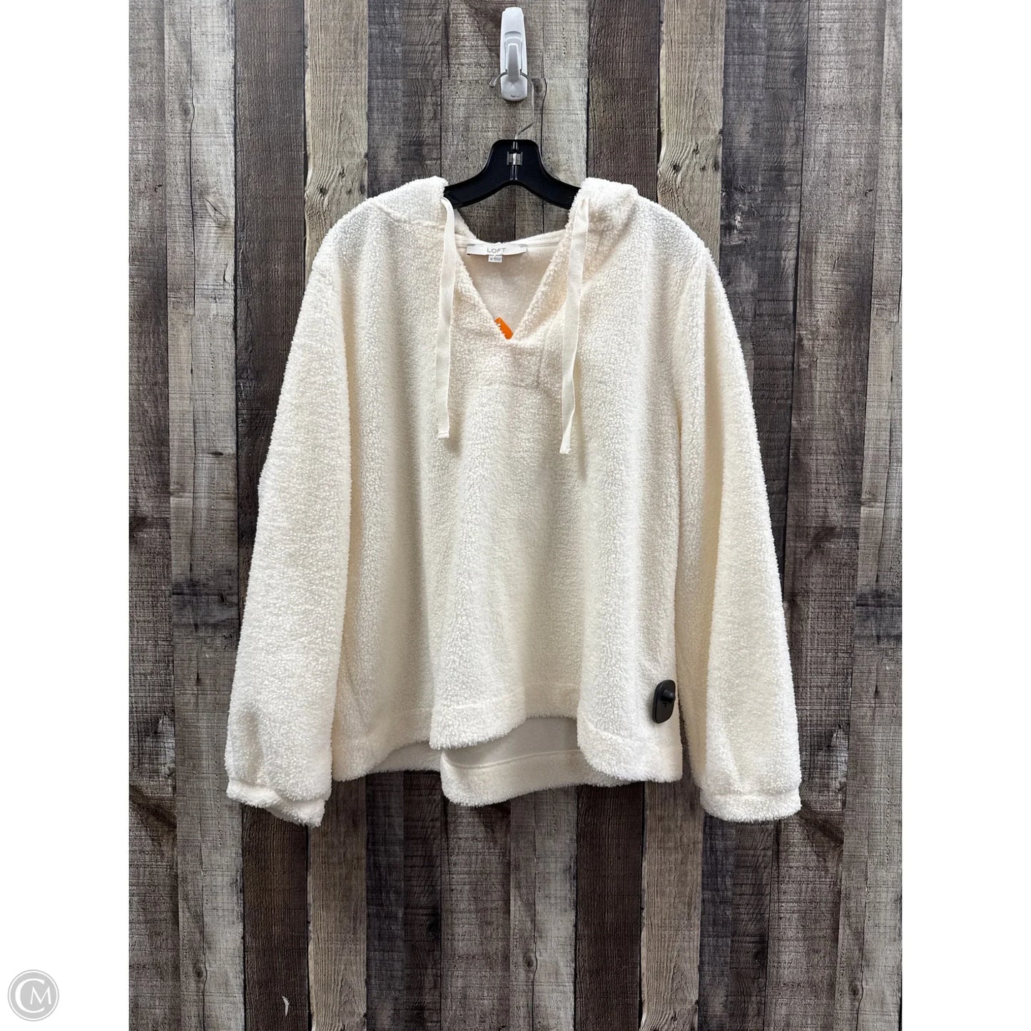 Jacket Fleece By Loft In Cream, Size: Xl