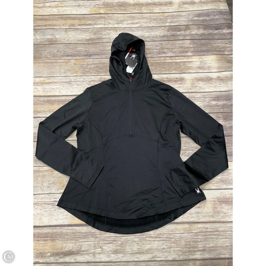 Athletic Top Long Sleeve Hoodie By Spyder In Black, Size: L