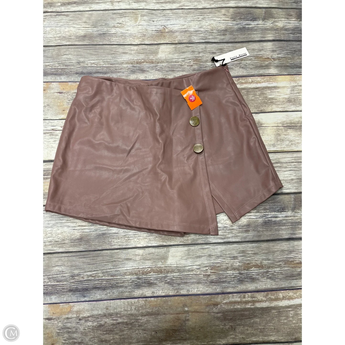 Skort By Haute Monde In Taupe, Size: Xl