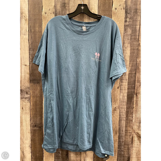 Top Short Sleeve By Simply Southern In Blue, Size: Xxl