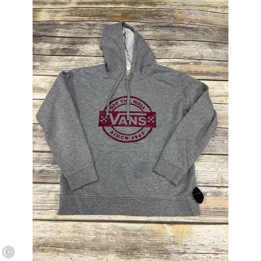 Sweatshirt Hoodie By Vans In Grey, Size: S