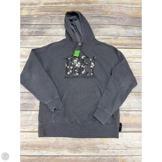 Sweatshirt Hoodie By Cme In Grey, Size: S