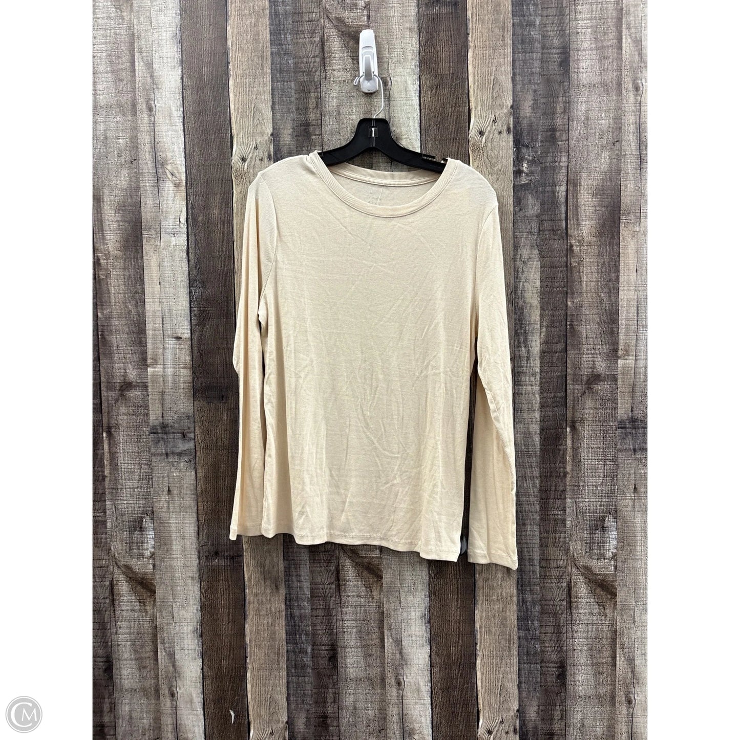 Top Long Sleeve Basic By A New Day In Beige, Size: L