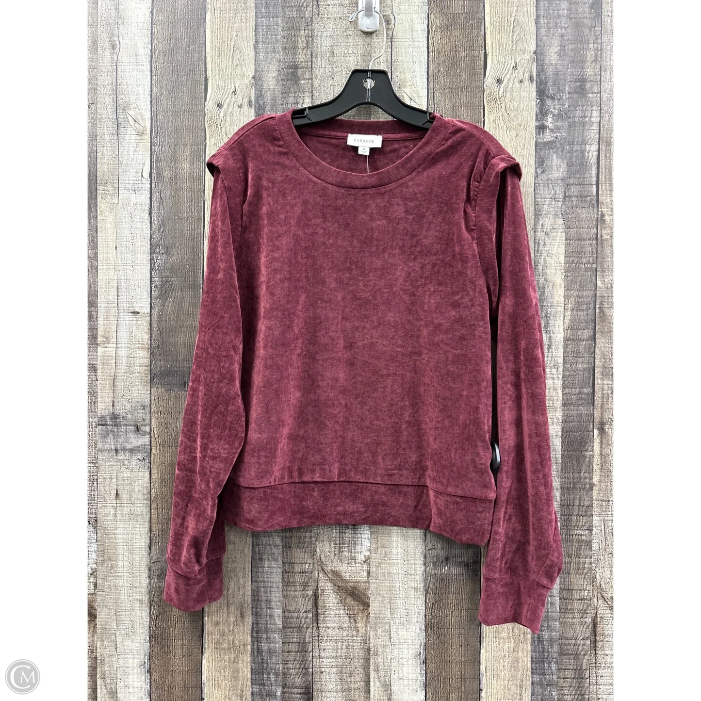 Top Long Sleeve By Evereve In Maroon, Size: M
