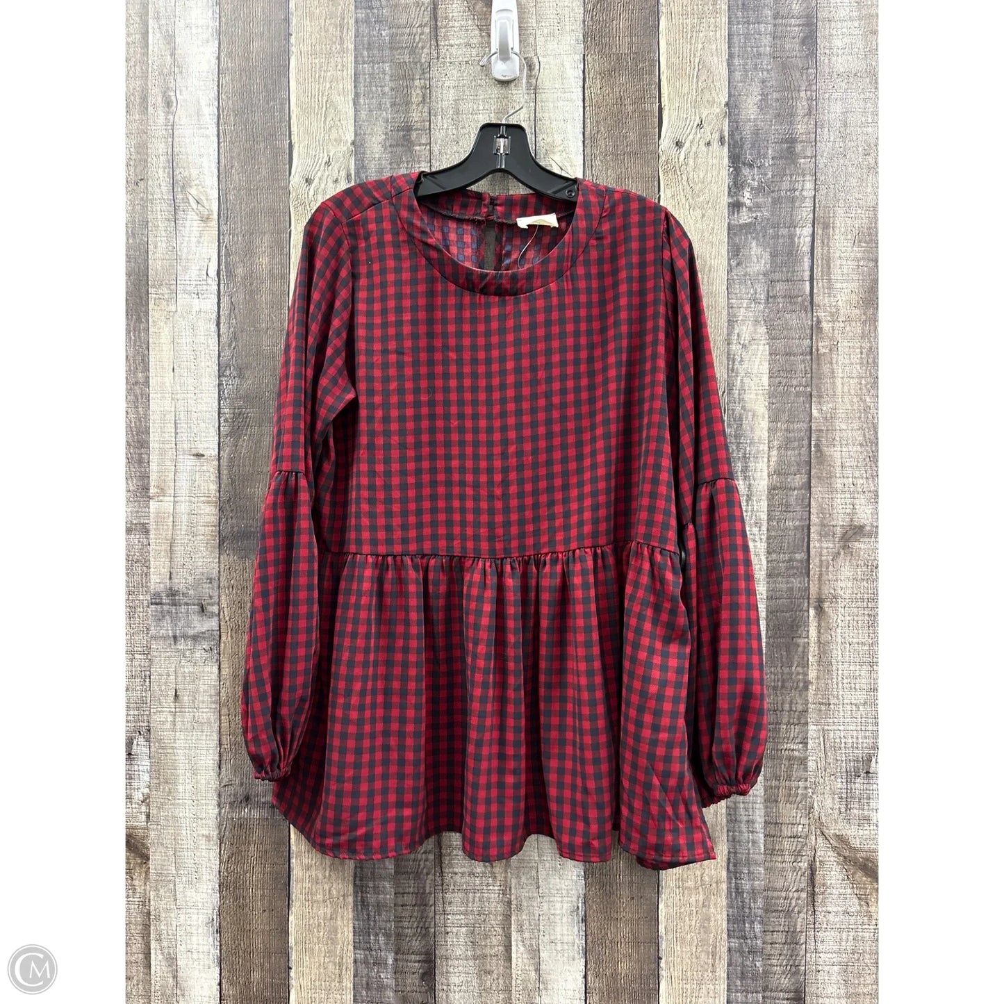 Top Long Sleeve By 143 Story In Blue & Red, Size: L