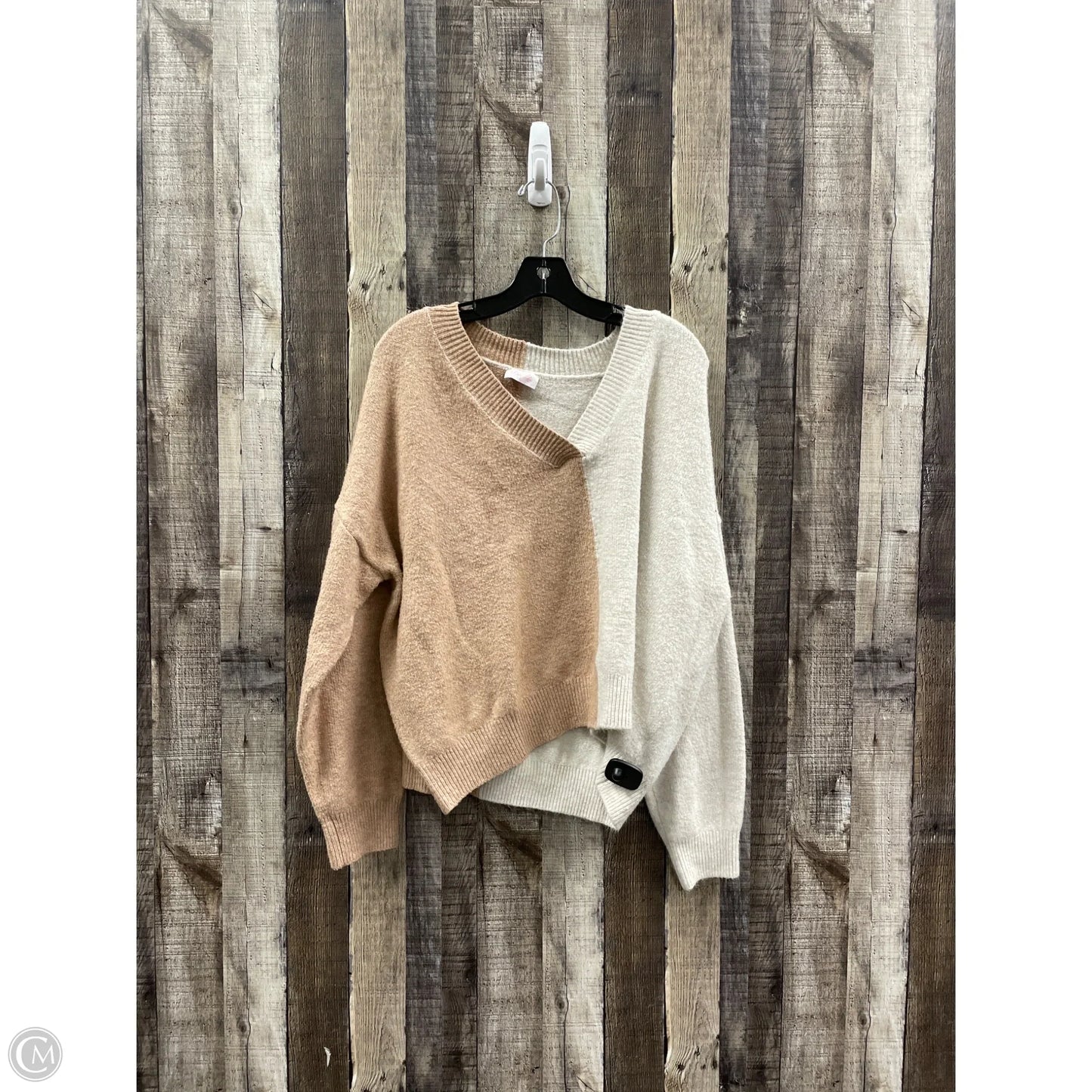 Sweater By Pink Lily In Tan, Size: Xl