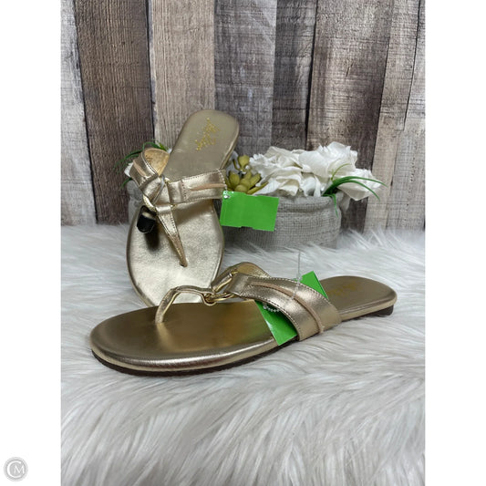 Sandals Designer By Lilly Pulitzer In Gold, Size: 7