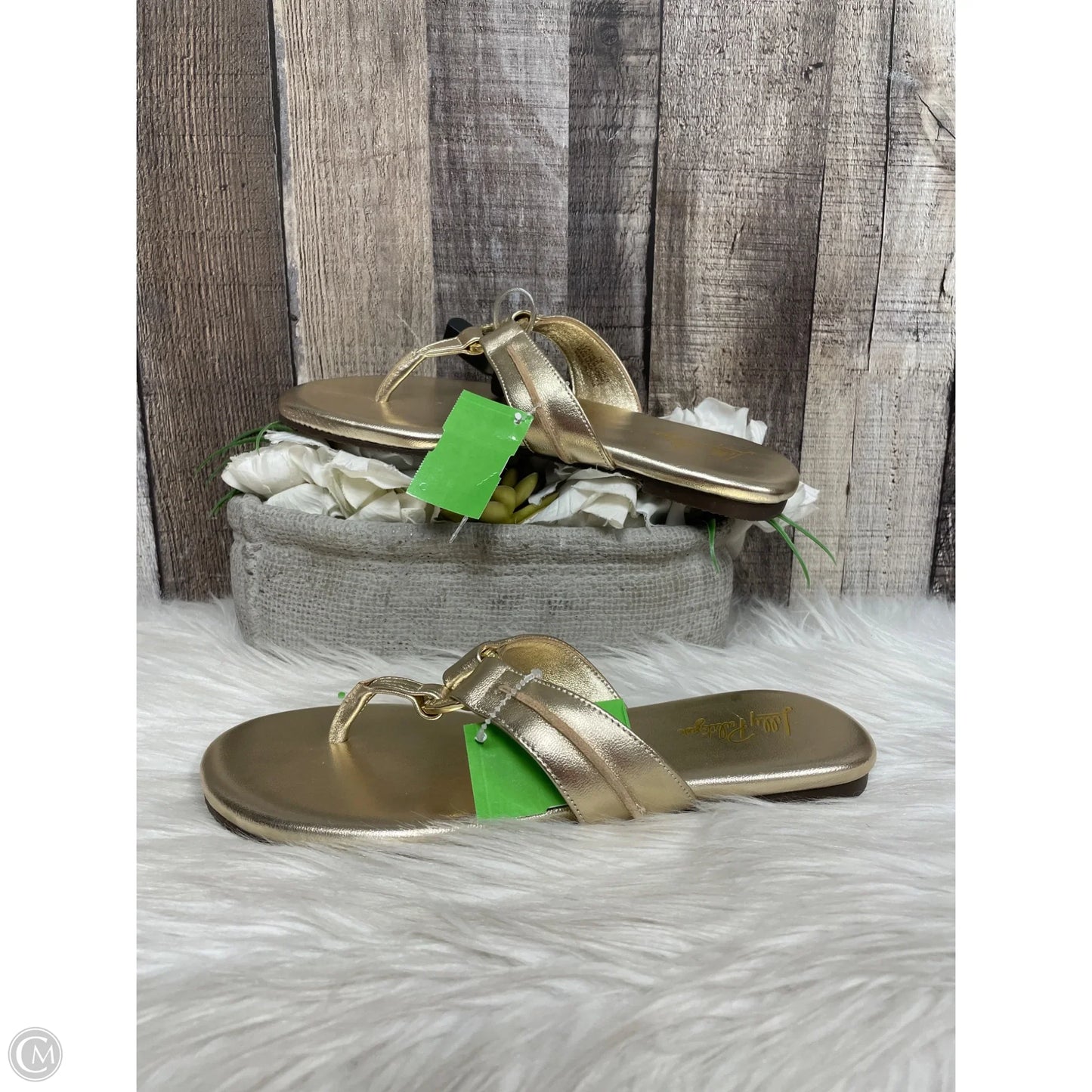 Sandals Designer By Lilly Pulitzer In Gold, Size: 7
