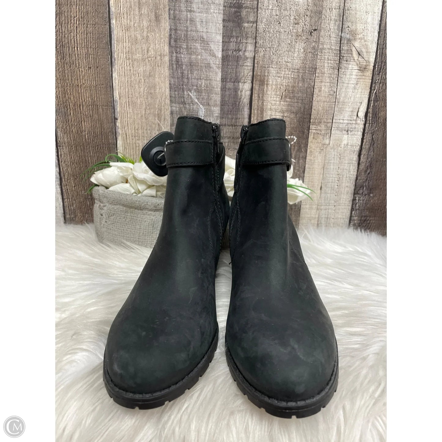 Boots Ankle Heels By Clarks In Black, Size: 7.5