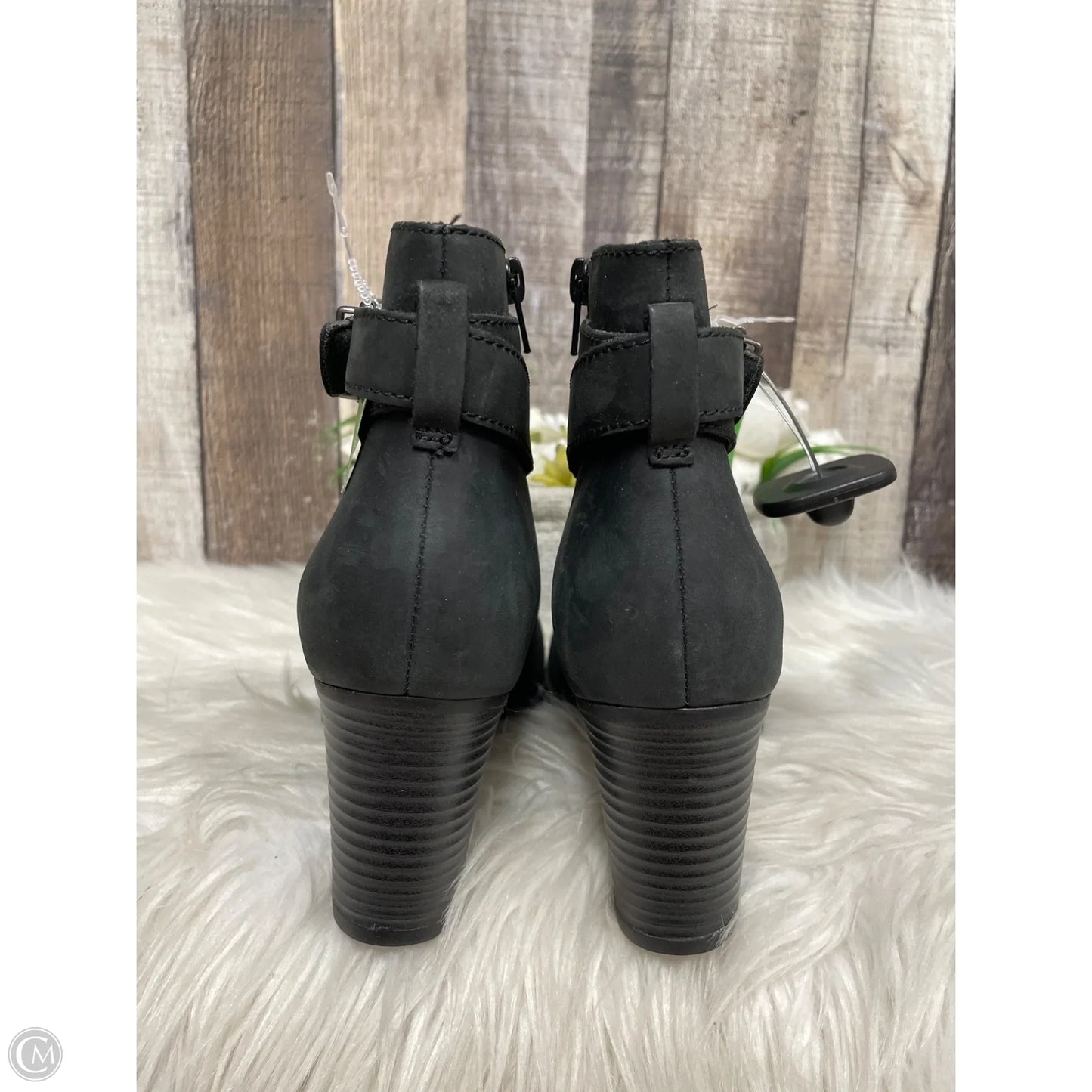 Boots Ankle Heels By Clarks In Black, Size: 7.5