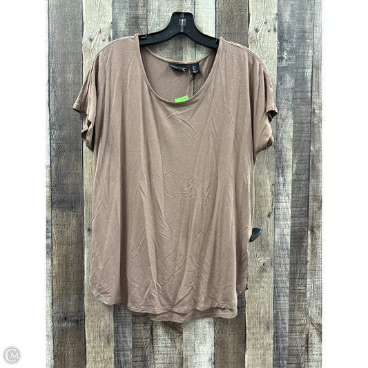 Top Short Sleeve Basic By Adrienne Vittadini In Brown, Size: L