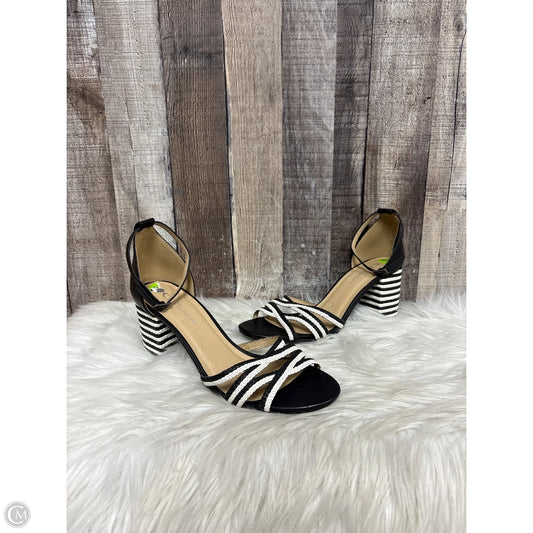 Sandals Heels Block By Laundry In Black & Cream, Size: 9.5