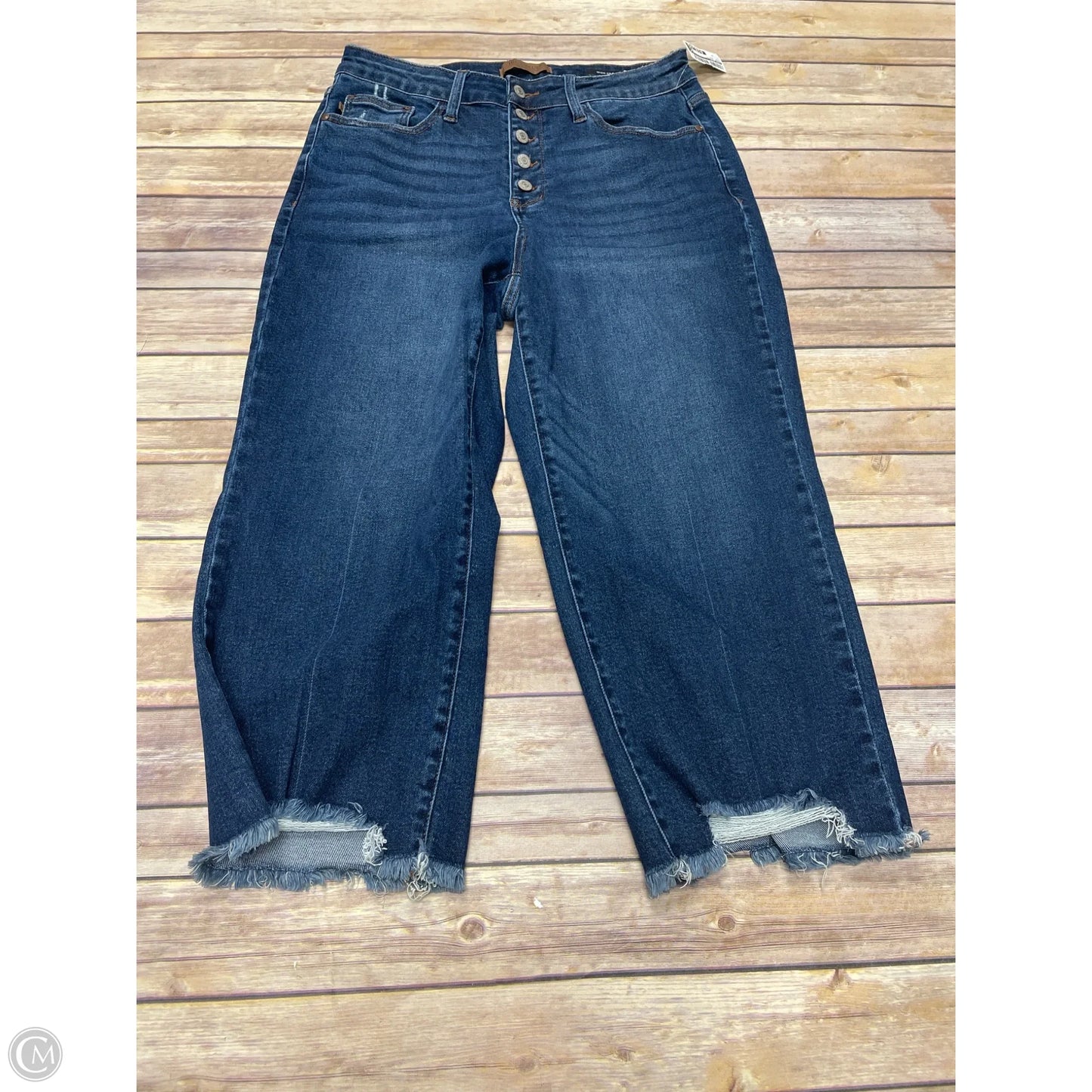 Jeans Cropped By Judy Blue In Blue Denim, Size: 14
