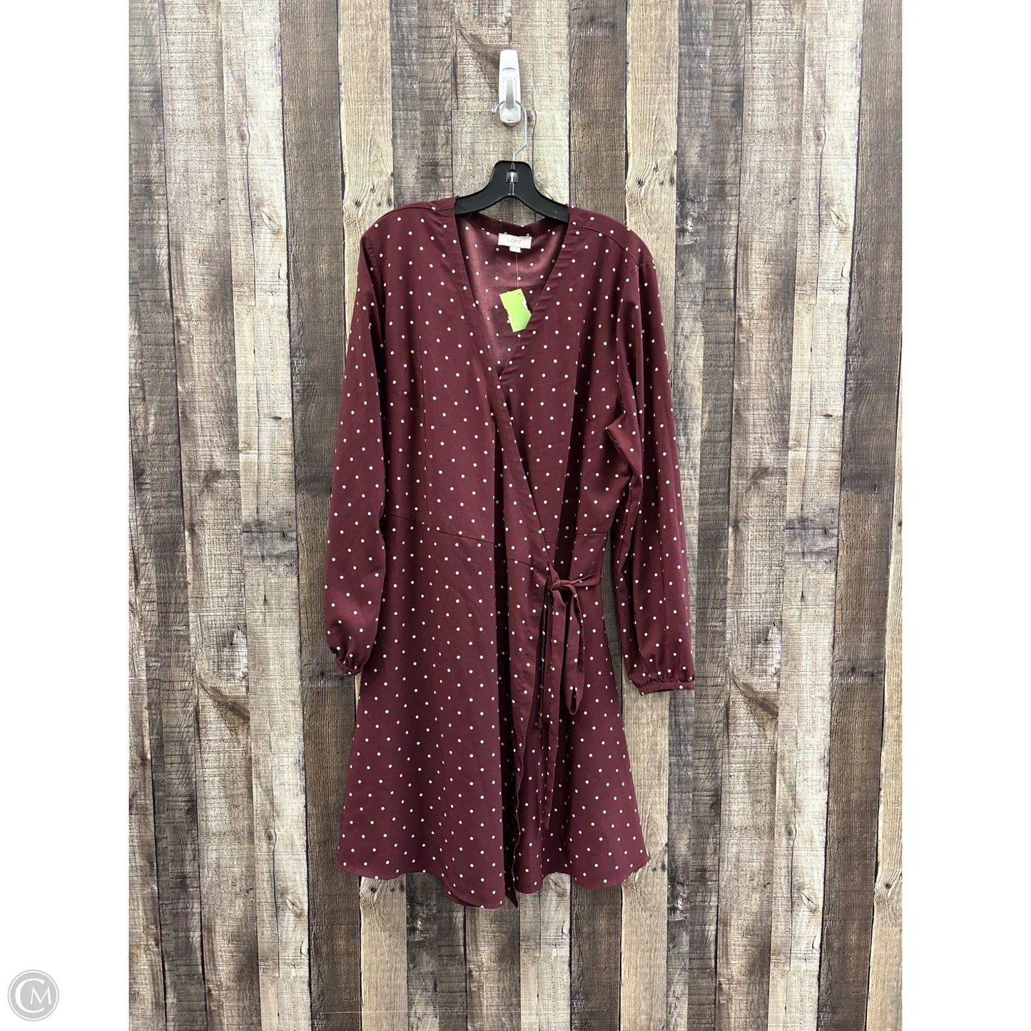 Dress Casual Midi By Loft In Polkadot Pattern, Size: 1x