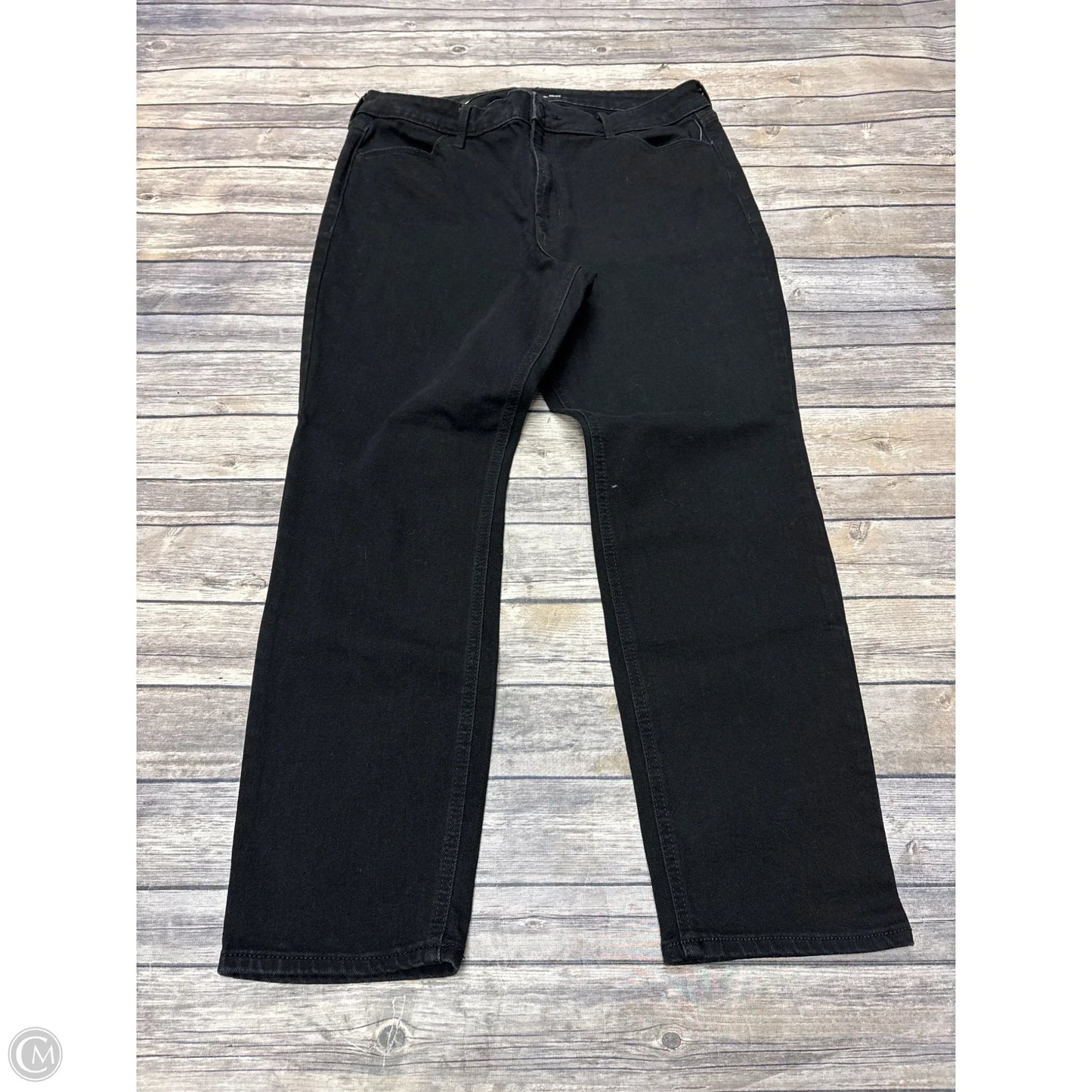 Jeans Straight By Old Navy In Black Denim, Size: 14