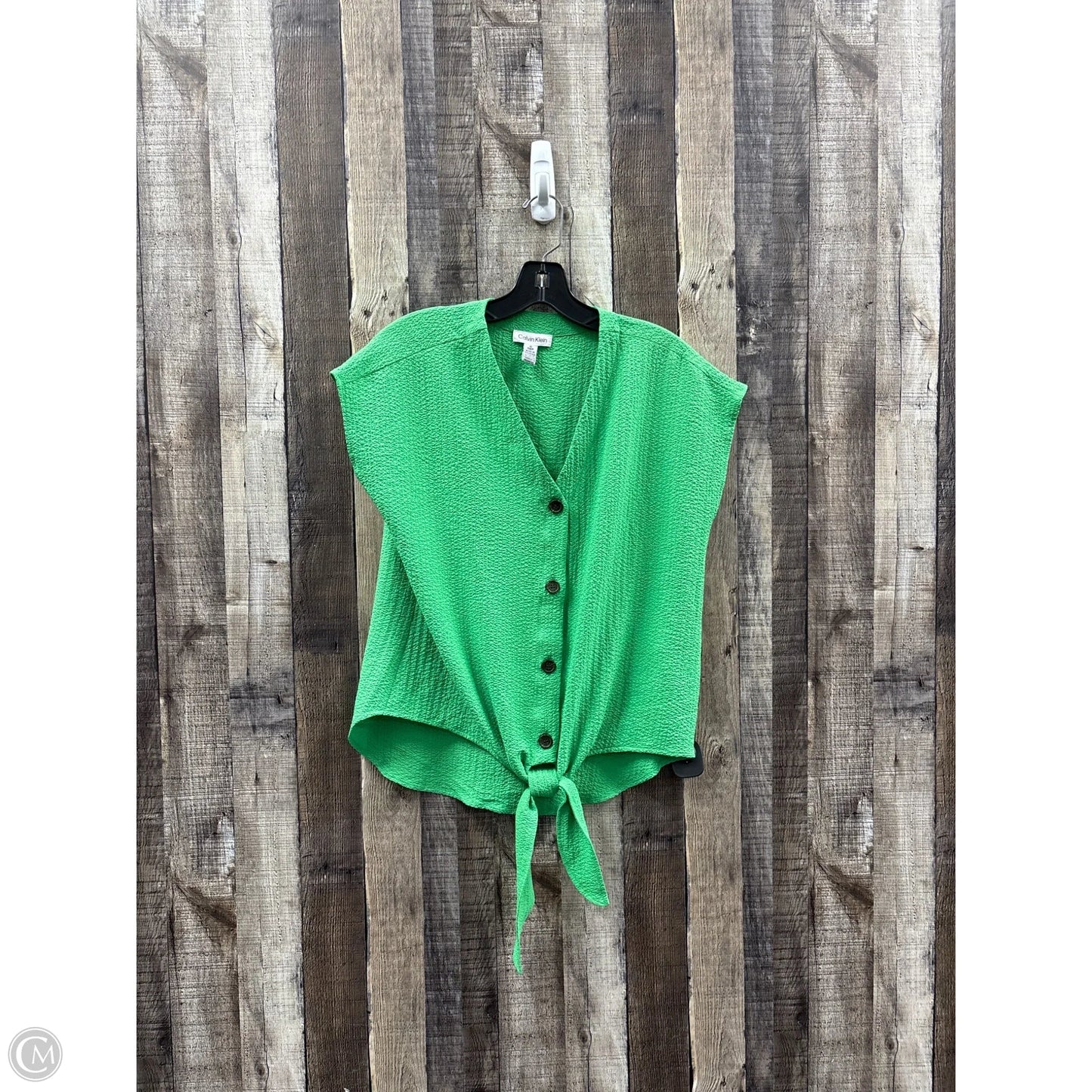 Top Sleeveless By Calvin Klein In Green, Size: S