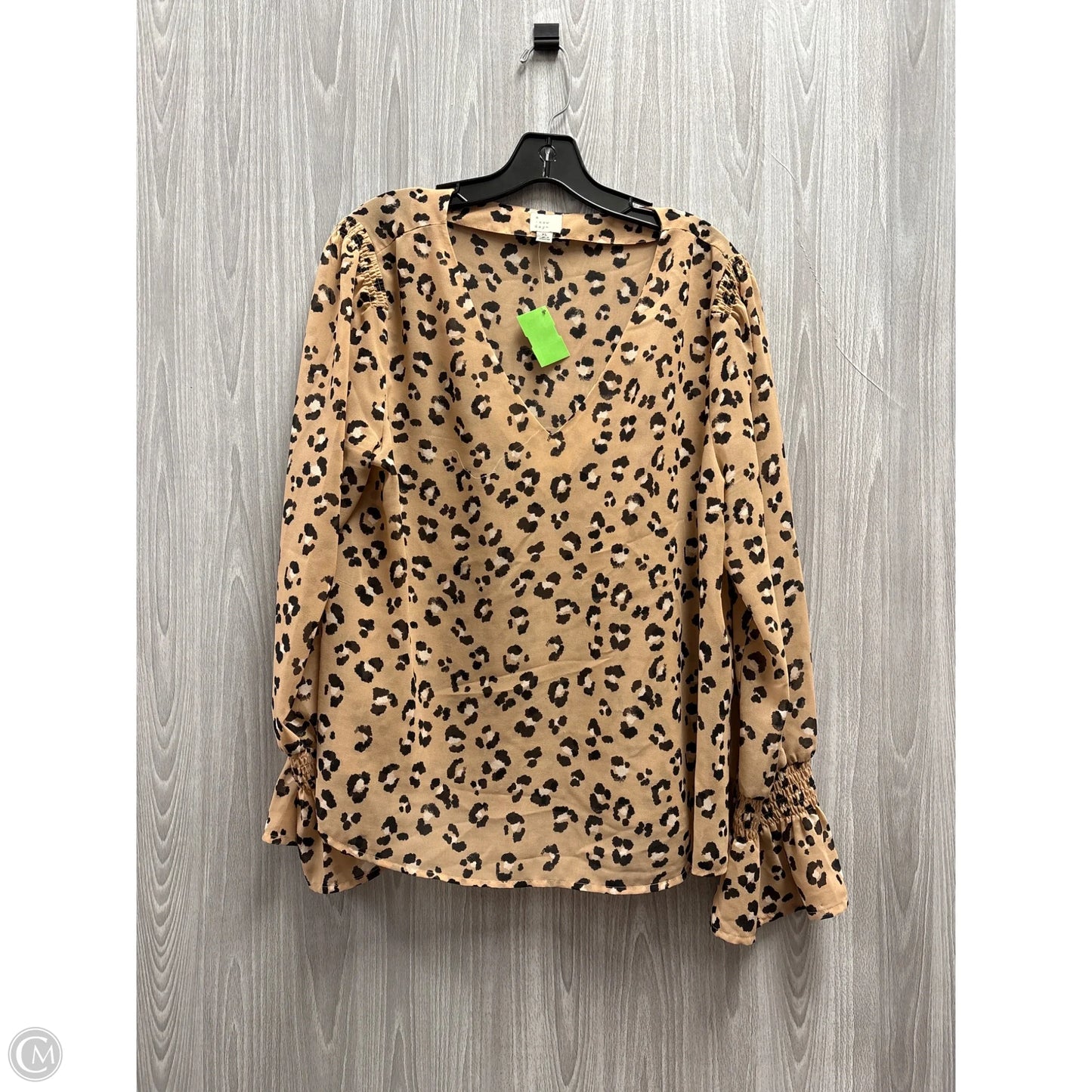 Top Long Sleeve By A New Day In Animal Print, Size: Xl