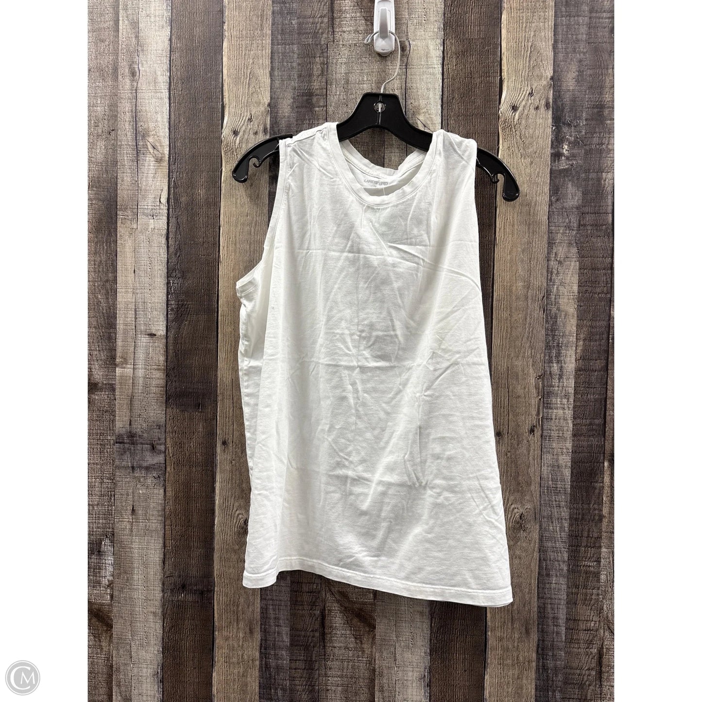 Top Sleeveless Basic By Lands End In White, Size: 1x