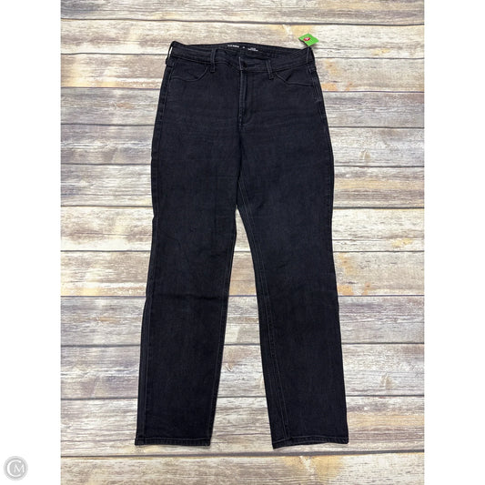 Jeans Straight By Old Navy In Black Denim, Size: 10