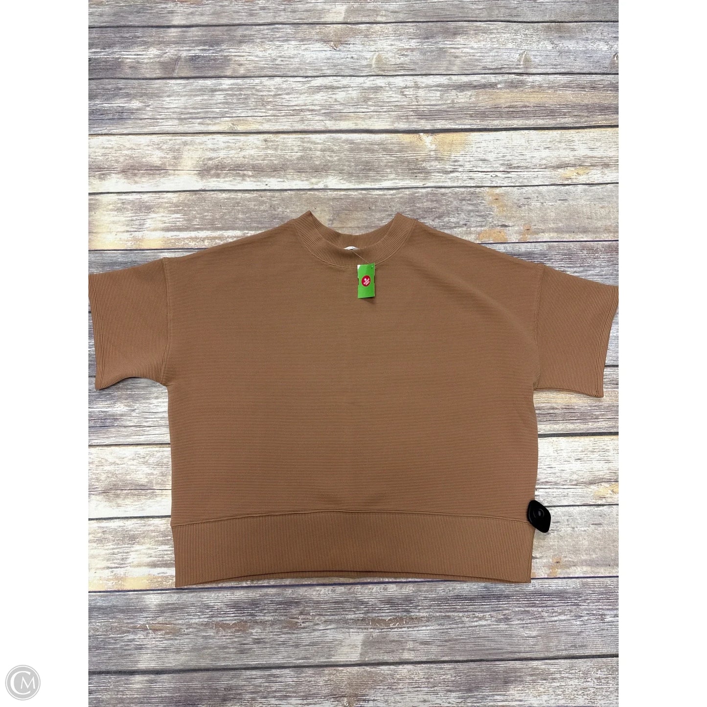 Top Short Sleeve By Zenana In Brown, Size: S