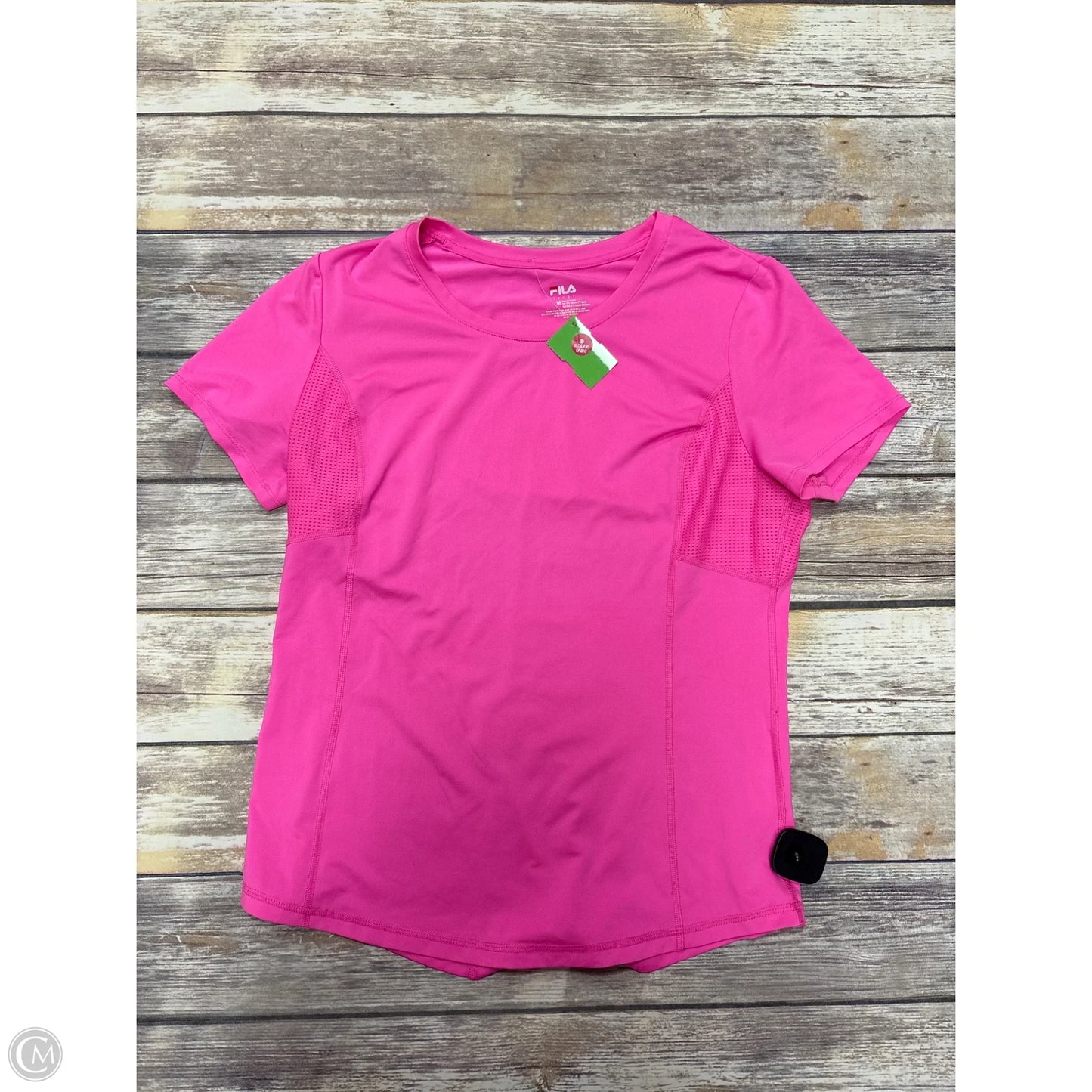 Athletic Top Short Sleeve By Fila In Pink, Size: M