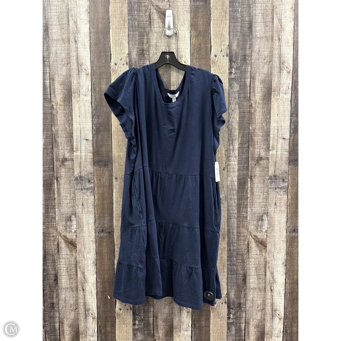 Dress Casual Midi By Time And Tru In Navy, Size: 3x