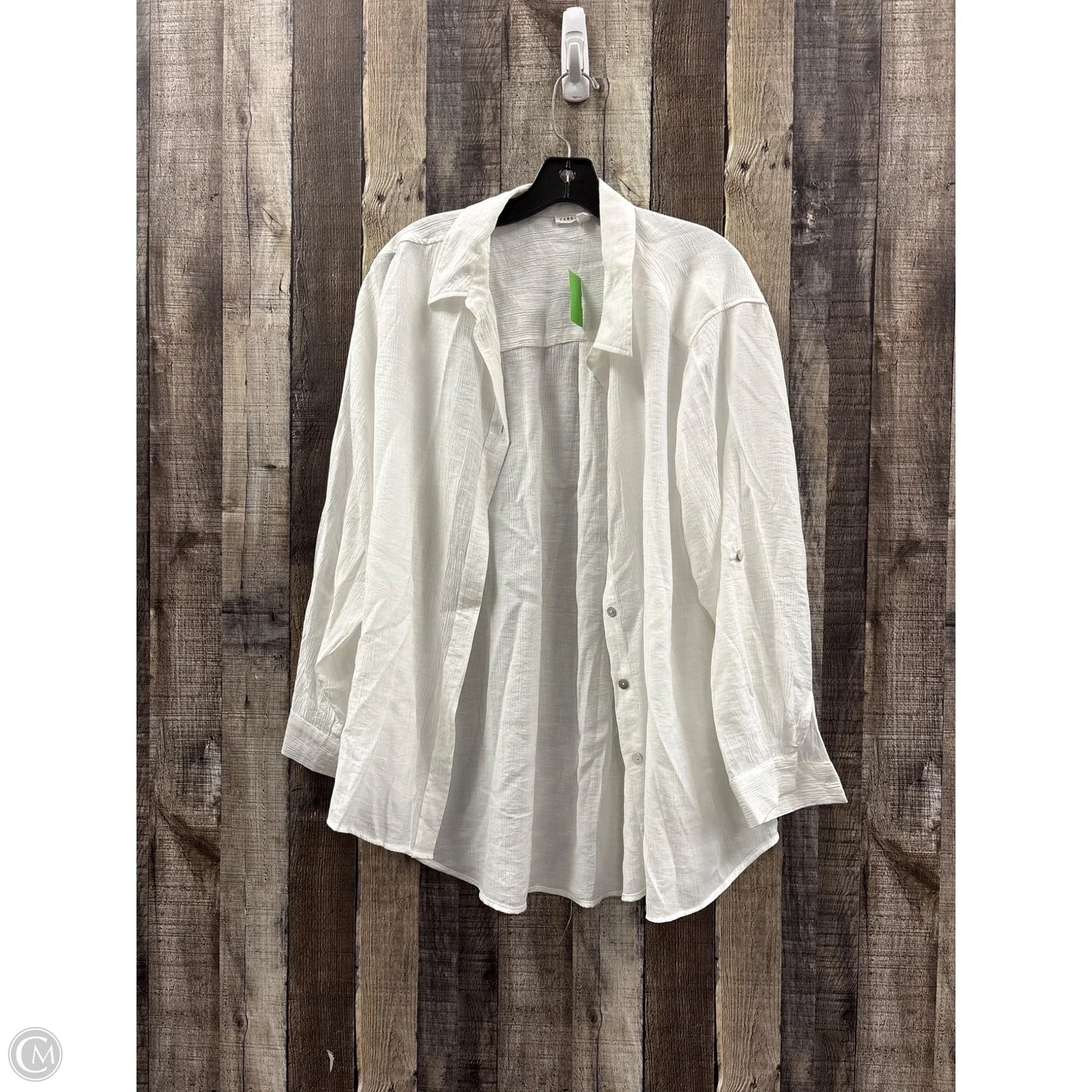Top Long Sleeve By Jane And Delancey In White, Size: 1x