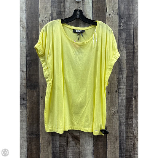 Top Short Sleeve Basic By Dkny In Yellow, Size: Xl
