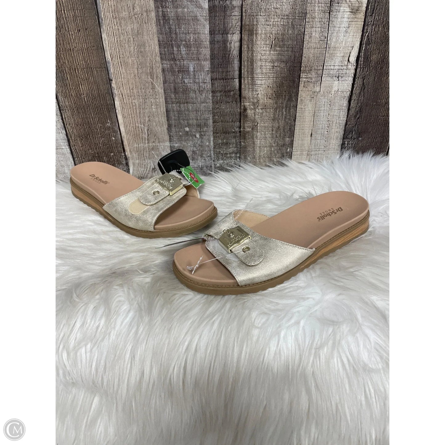 Sandals Heels Wedge By Dr Scholls In Beige, Size: 8