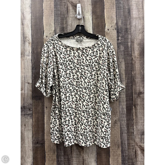 Top Short Sleeve By Style And Company In Animal Print, Size: 2x